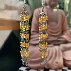 Vintage Amber Beaded Earrings