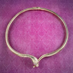 Vintage Snake Collar Necklace 9ct Gold Smith And Pepper Dated 1970