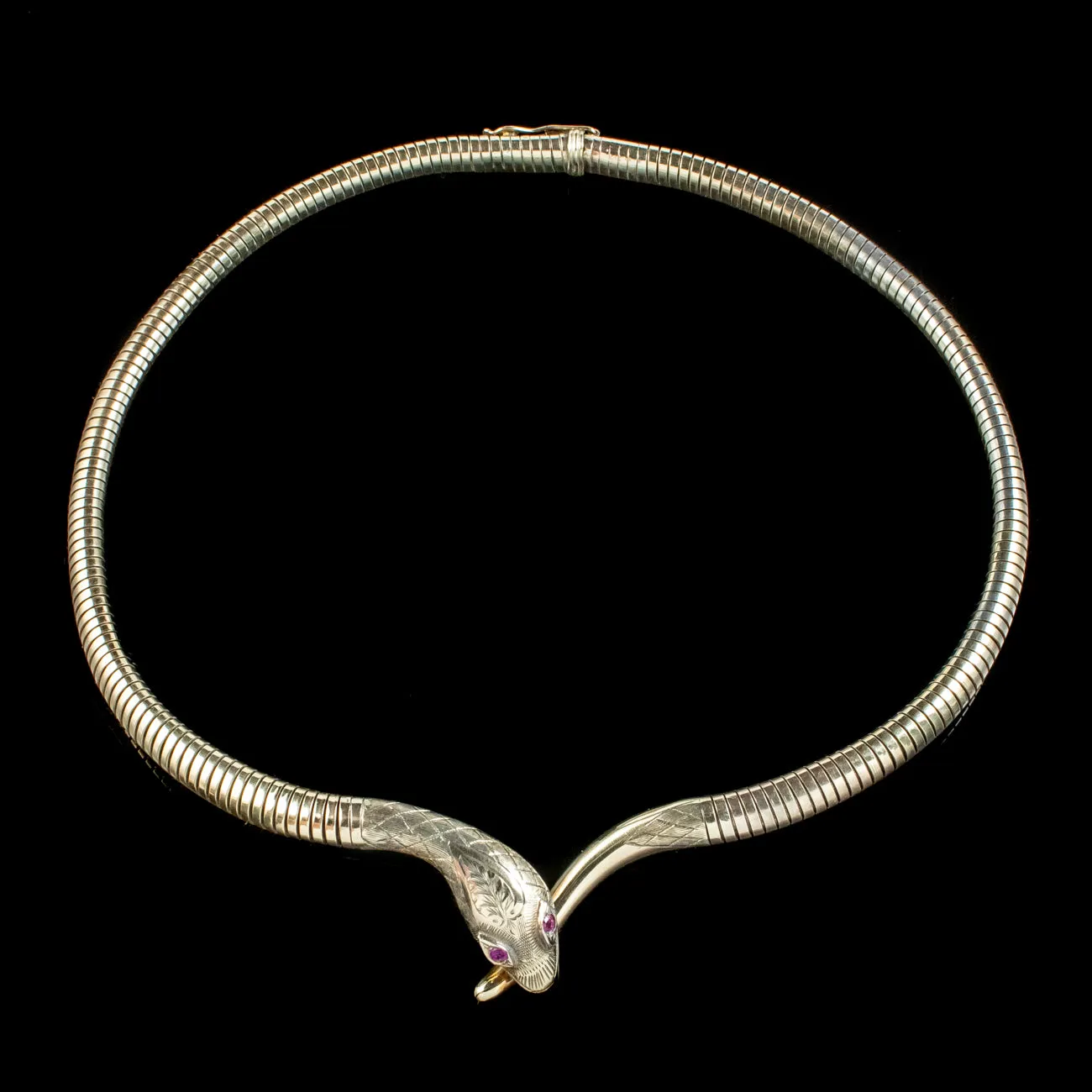 Vintage Snake Collar Necklace 9ct Gold Smith And Pepper Dated 1970