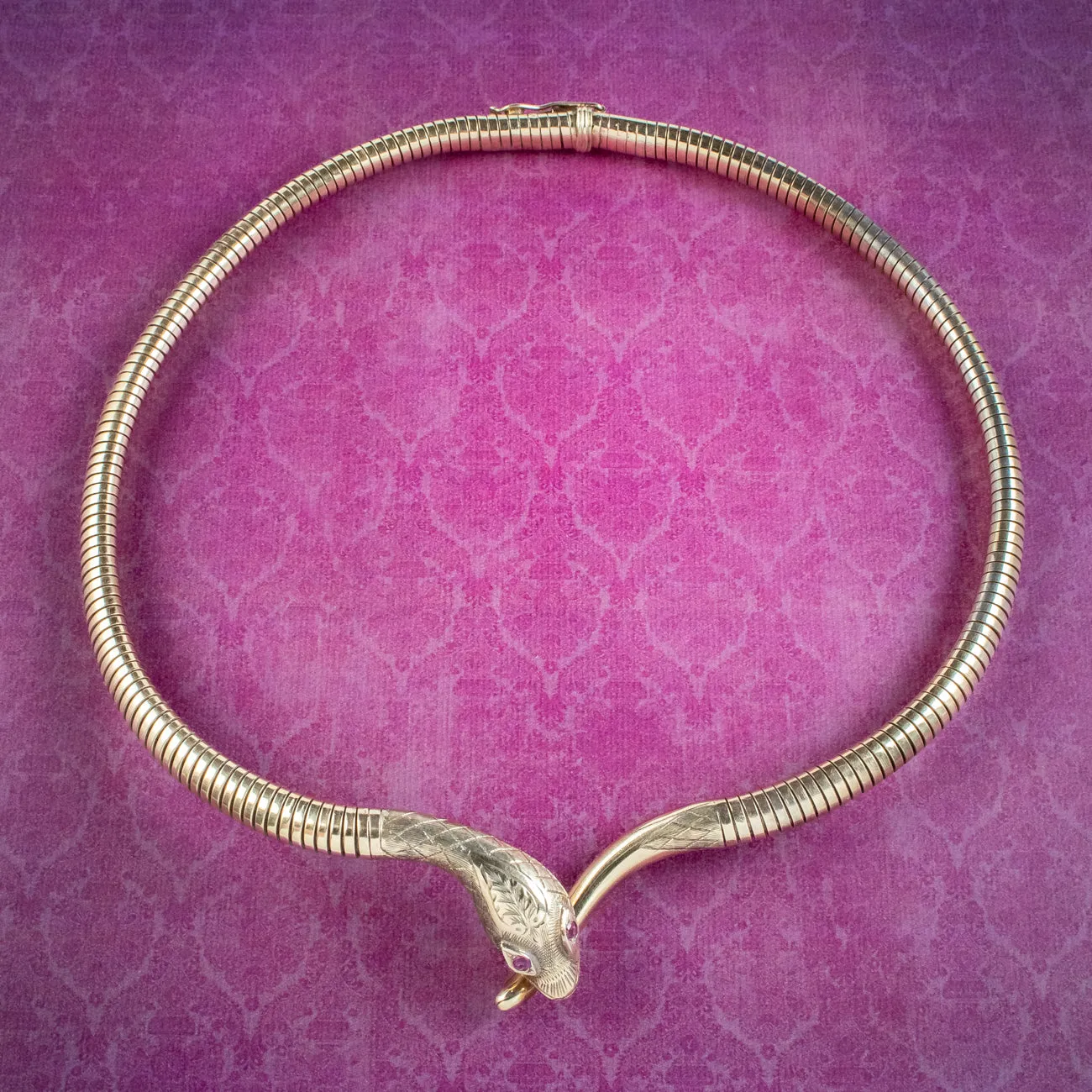 Vintage Snake Collar Necklace 9ct Gold Smith And Pepper Dated 1970