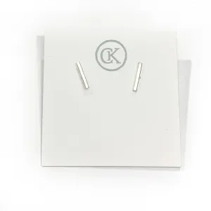 WHS Medium Bar Stud Earrings - sterling silver