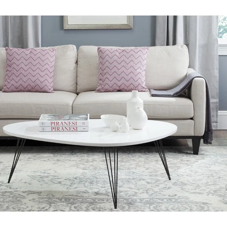 Wynton Retro Mid-Century Lacquer Coffee Table - White/Black