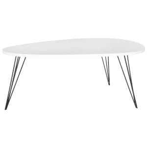 Wynton Retro Mid-Century Lacquer Coffee Table - White/Black