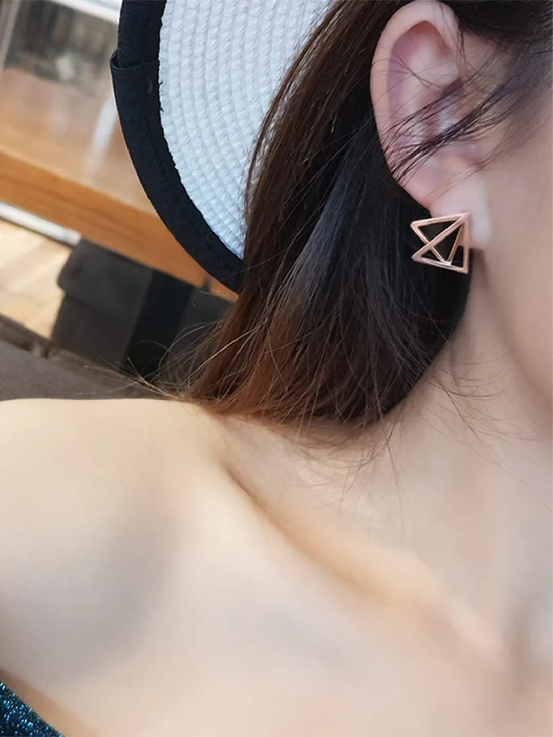 Yellow Chimes Stud Earrings for Women Rose Gold Plated Stainless Steel Roman Numericals Engraved Stud Earrings for Women and Girls.