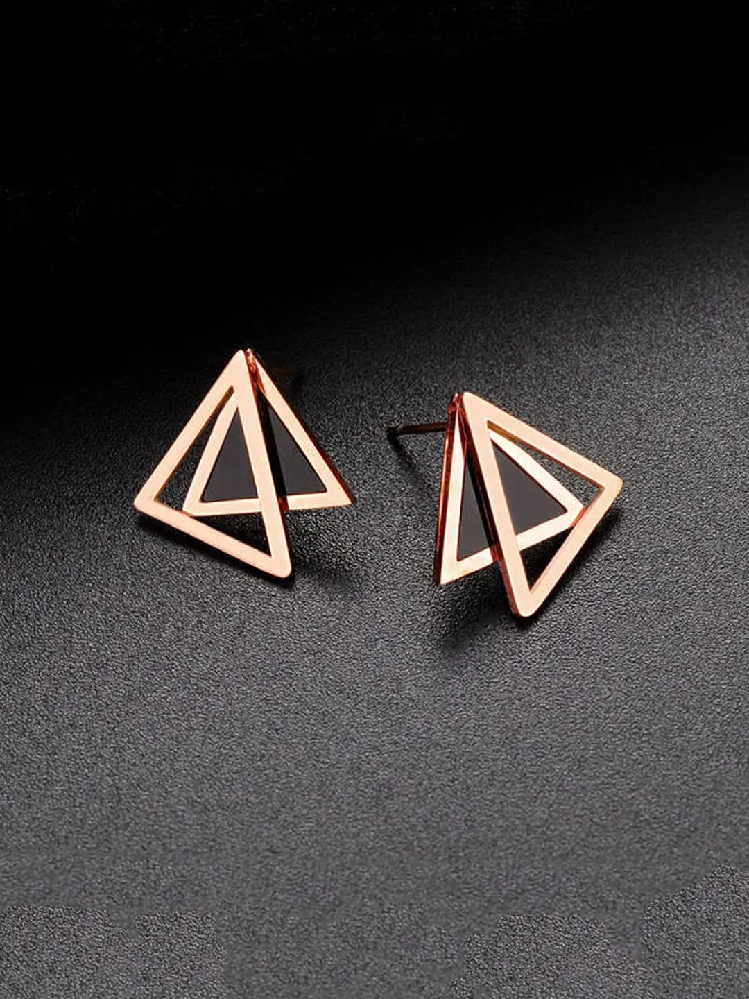 Yellow Chimes Stud Earrings for Women Rose Gold Plated Stainless Steel Roman Numericals Engraved Stud Earrings for Women and Girls.