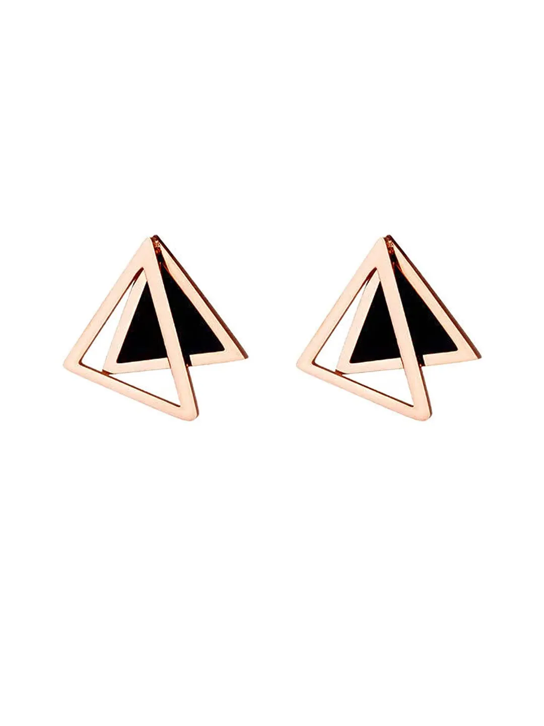 Yellow Chimes Stud Earrings for Women Rose Gold Plated Stainless Steel Roman Numericals Engraved Stud Earrings for Women and Girls.