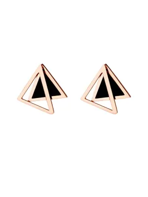 Yellow Chimes Stud Earrings for Women Rose Gold Plated Stainless Steel Roman Numericals Engraved Stud Earrings for Women and Girls.